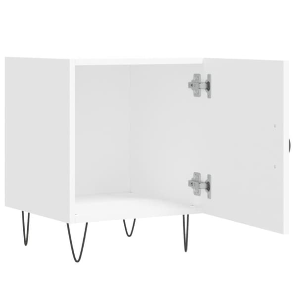 vidaXL Nattbord 2 stk hvit 40x40x50 cm konstruert tre