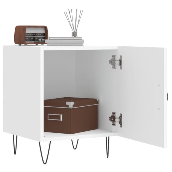 vidaXL Nattbord 2 stk hvit 40x40x50 cm konstruert tre