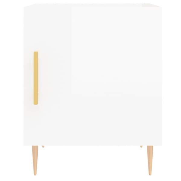 vidaXL sengeborde 2 stk. 40x40x50 cm konstrueret træ hvid højglans