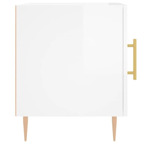 vidaXL sengeborde 2 stk. 40x40x50 cm konstrueret træ hvid højglans