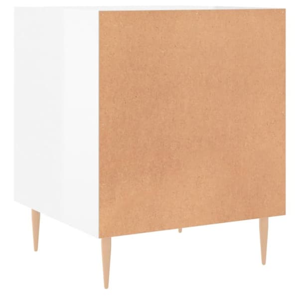 vidaXL sengeborde 2 stk. 40x40x50 cm konstrueret træ hvid højglans