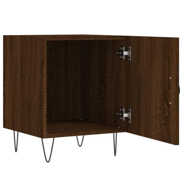 vidaXL sengeborde 2 stk. 40x40x50 cm konstrueret træ brunt egetræ