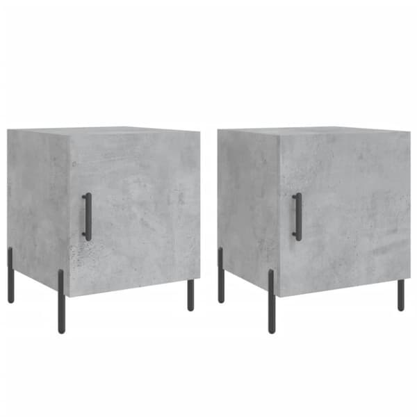 vidaXL Yöpöydät 2 kpl betoninharmaa 40x40x50 cm tekninen puu