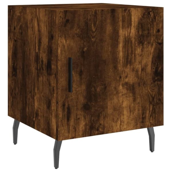 vidaXL Sängbord rökfärgad ek 40x40x50 cm konstruerat trä