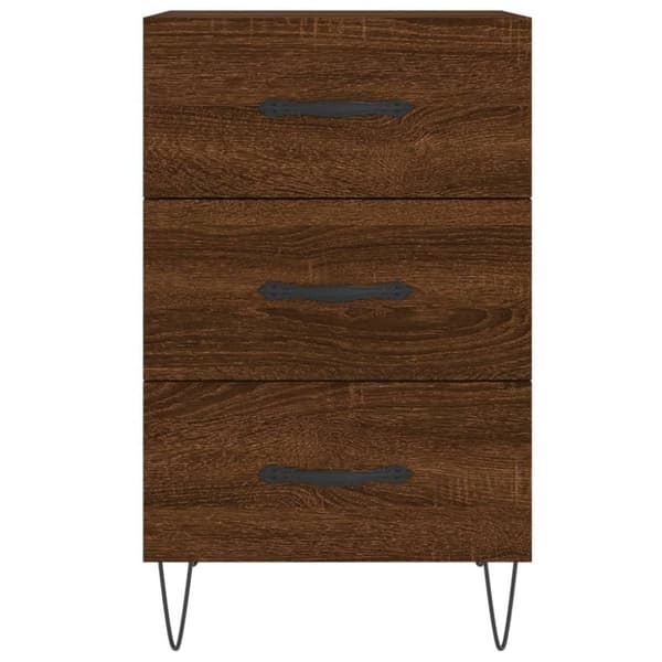 vidaXL sengebord 40x40x66 cm konstrueret træ brun egetræsfarve