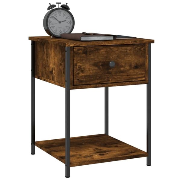 vidaXL sengeborde 2 stk. 44x45x58 cm røget egetræsfarve