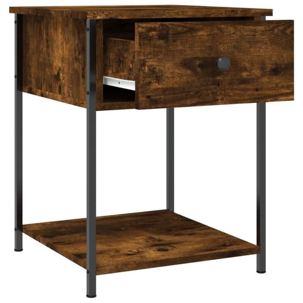 vidaXL sengeborde 2 stk. 44x45x58 cm røget egetræsfarve