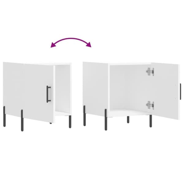 vidaXL sengeborde 2 stk. 40x40x50 cm konstrueret træ hvid