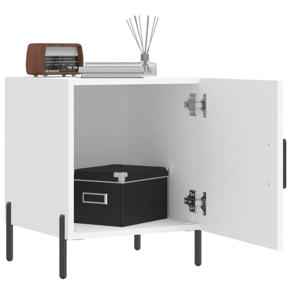 vidaXL sengeborde 2 stk. 40x40x50 cm konstrueret træ hvid