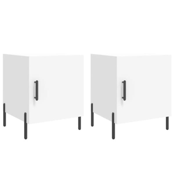 vidaXL sengeborde 2 stk. 40x40x50 cm konstrueret træ hvid