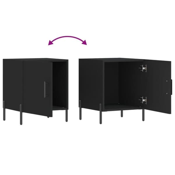 vidaXL Nattbord 2 stk svart 40x40x50 cm konstruert tre