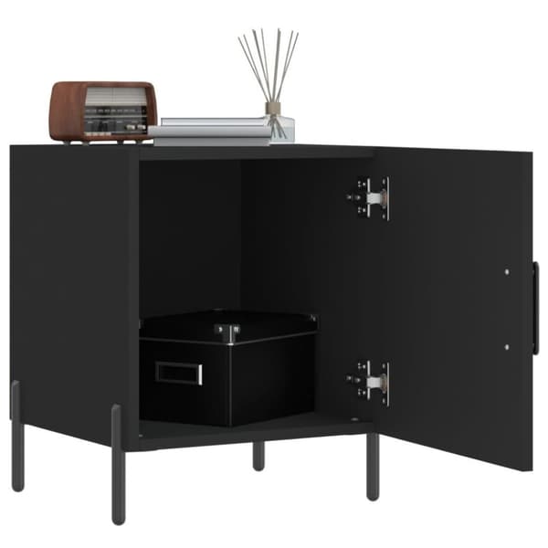vidaXL Nattbord 2 stk svart 40x40x50 cm konstruert tre