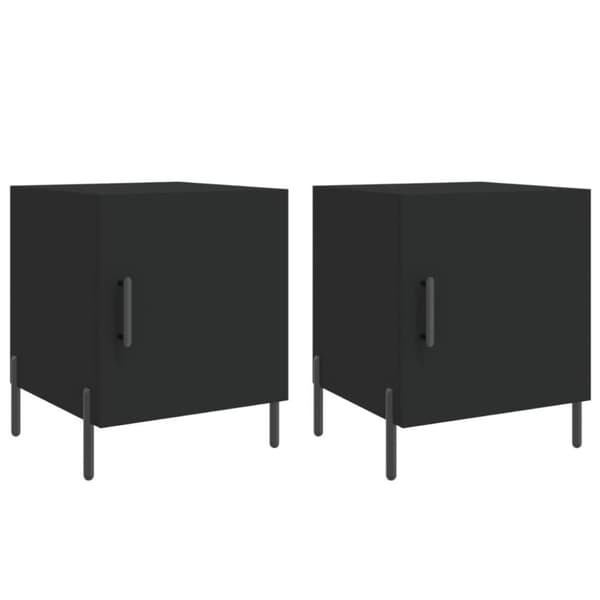 vidaXL Nattbord 2 stk svart 40x40x50 cm konstruert tre