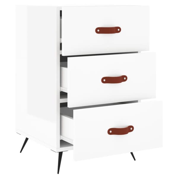 vidaXL Nattbord høyglans hvit 40x40x66 cm konstruert tre