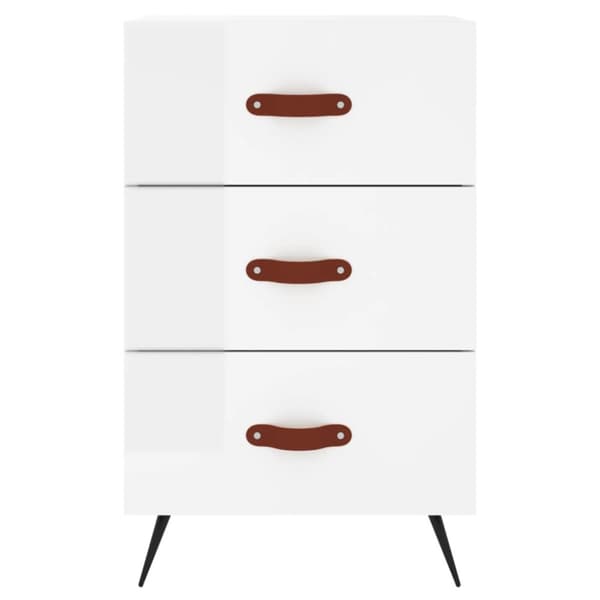 vidaXL Nattbord høyglans hvit 40x40x66 cm konstruert tre