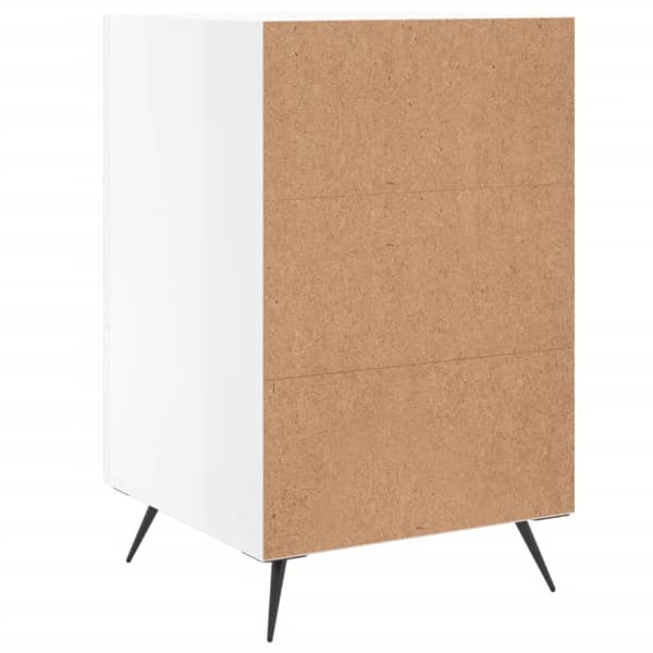 vidaXL Nattbord høyglans hvit 40x40x66 cm konstruert tre