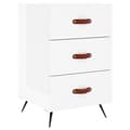 Miniatyrbilde 1 av 11: vidaXL Nattbord høyglans hvit 40x40x66 cm konstruert tre
