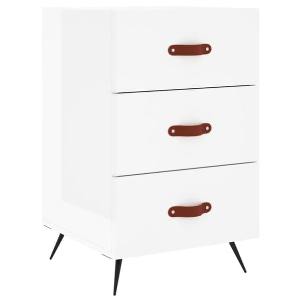 vidaXL Nattbord høyglans hvit 40x40x66 cm konstruert tre