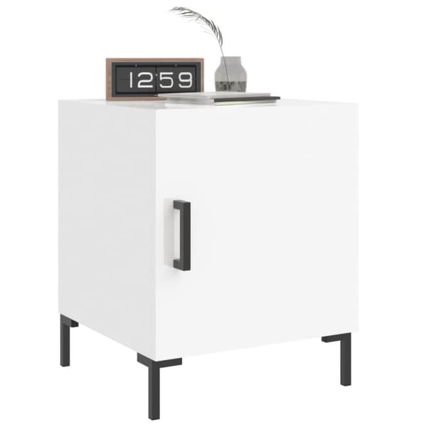 vidaXL Nattbord 2 stk høyglans hvit 40x40x50 cm konstruert tre