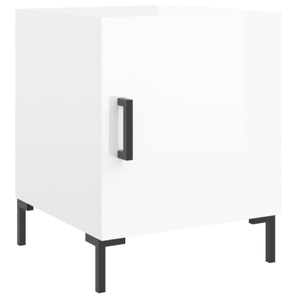 vidaXL Nattbord 2 stk høyglans hvit 40x40x50 cm konstruert tre