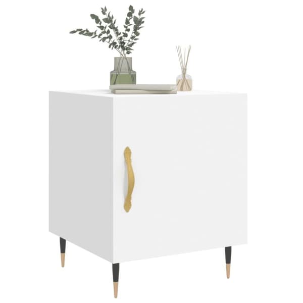 vidaXL sengeborde 2 stk. 40x40x50 cm konstrueret træ hvid