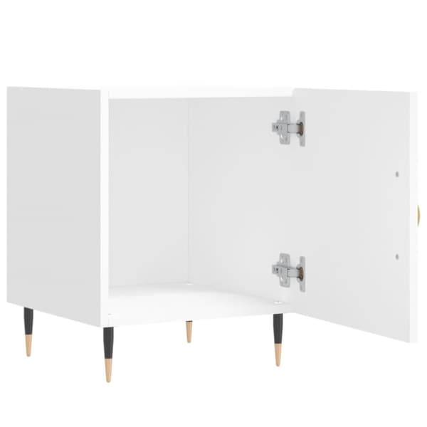 vidaXL sengeborde 2 stk. 40x40x50 cm konstrueret træ hvid