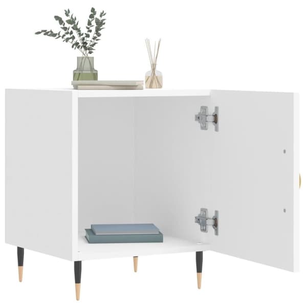 vidaXL sengeborde 2 stk. 40x40x50 cm konstrueret træ hvid