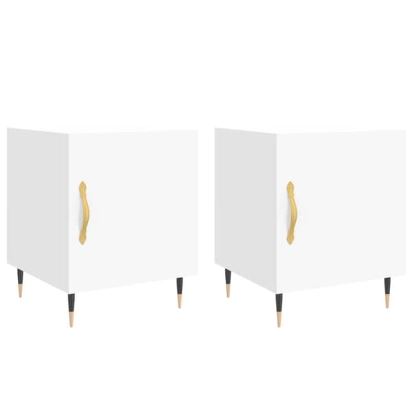 vidaXL sengeborde 2 stk. 40x40x50 cm konstrueret træ hvid