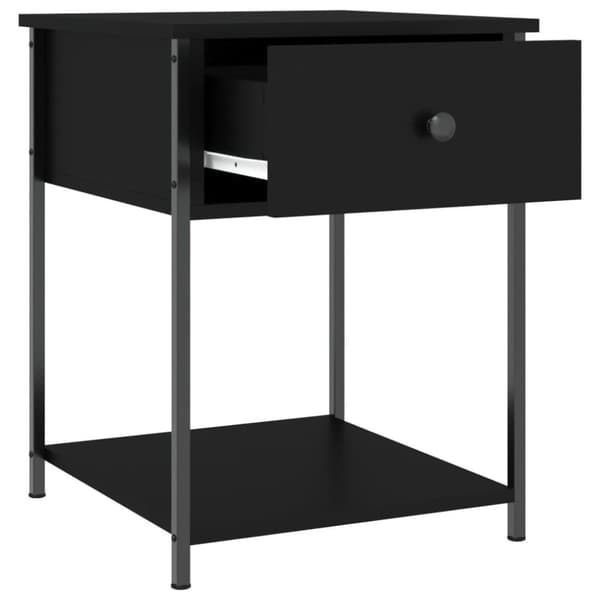 vidaXL Yöpöydät 2 kpl musta 44x45x58 cm tekninen puu