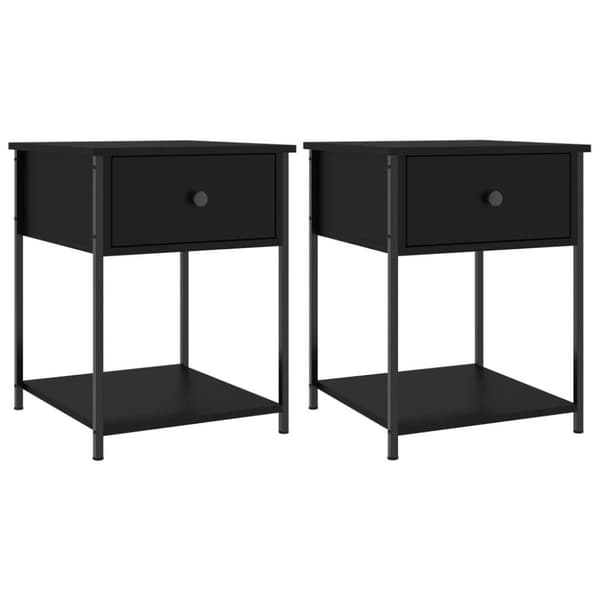 vidaXL Yöpöydät 2 kpl musta 44x45x58 cm tekninen puu
