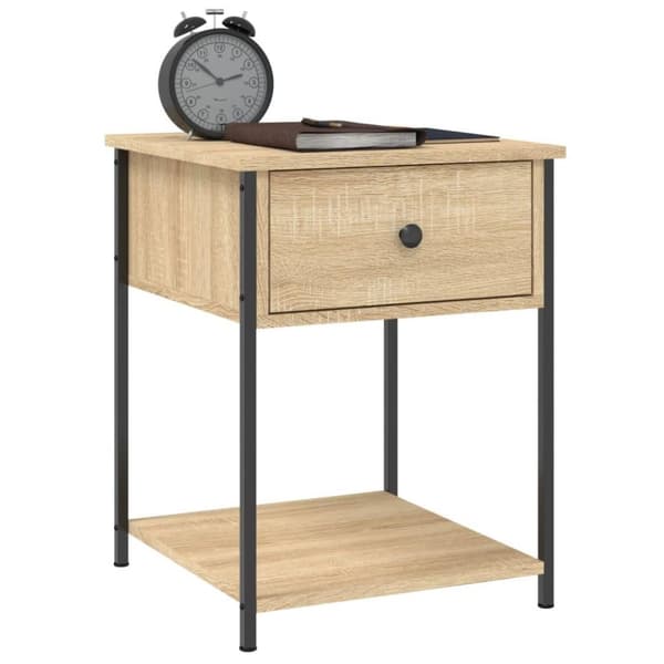 vidaXL sengeborde 2 stk. 44x45x58 cm konstrueret træ sonoma-eg