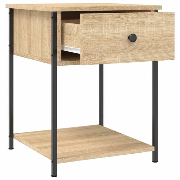 vidaXL sengeborde 2 stk. 44x45x58 cm konstrueret træ sonoma-eg