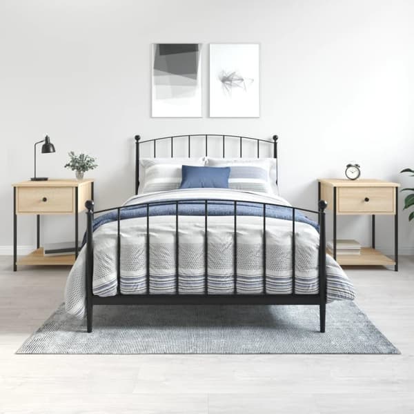 vidaXL sengeborde 2 stk. 44x45x58 cm konstrueret træ sonoma-eg