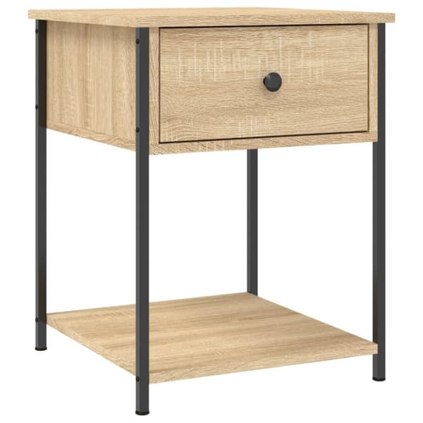 vidaXL sengeborde 2 stk. 44x45x58 cm konstrueret træ sonoma-eg
