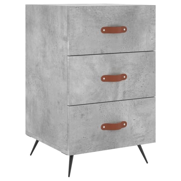 vidaXL sengebord 40x40x66 cm konstrueret træ betongrå