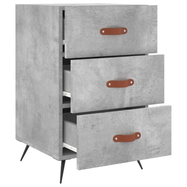 vidaXL Nattbord betonggrå 40x40x66 cm konstruert tre