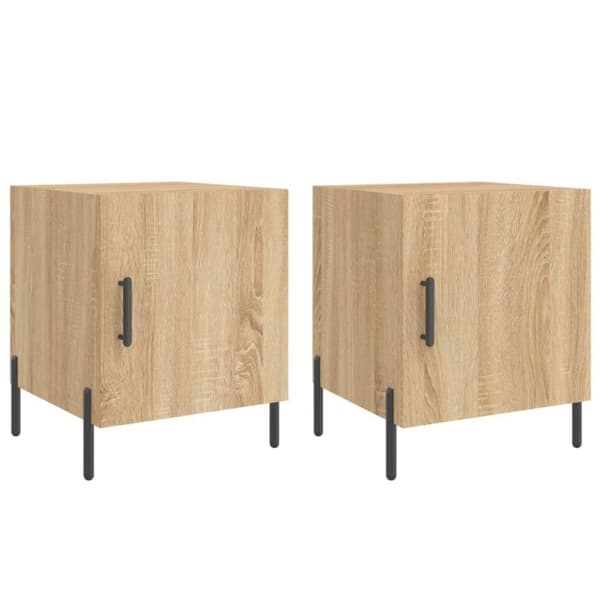 vidaXL Nattbord 2 stk sonoma eik 40x40x50 cm konstruert tre