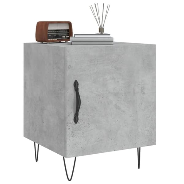 vidaXL Nattbord 2 stk betonggrå 40x40x50 cm konstruert tre