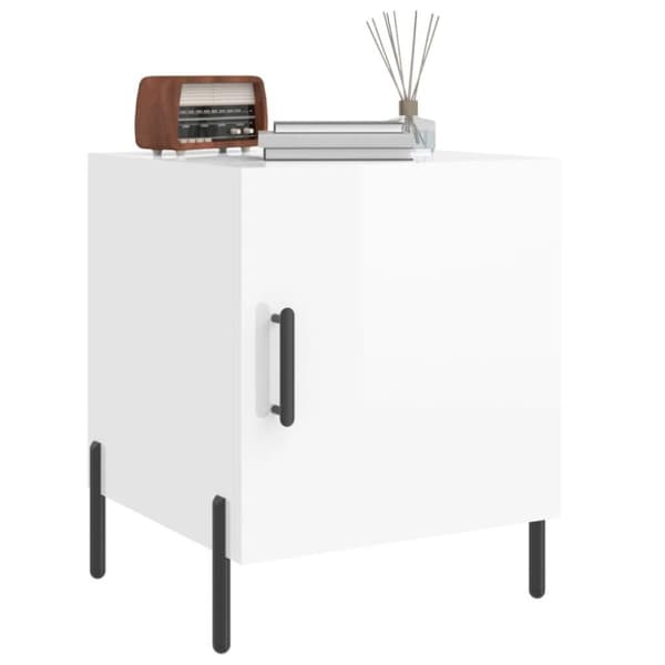 vidaXL Nattbord 2 stk høyglans hvit 40x40x50 cm konstruert tre