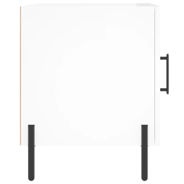 vidaXL Nattbord 2 stk høyglans hvit 40x40x50 cm konstruert tre