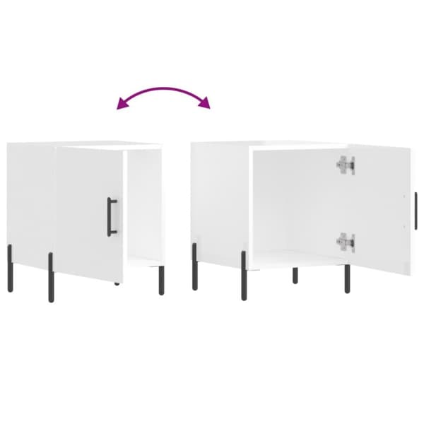 vidaXL Nattbord 2 stk høyglans hvit 40x40x50 cm konstruert tre