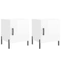 Miniatyrbilde 1 av 11: vidaXL Nattbord 2 stk høyglans hvit 40x40x50 cm konstruert tre