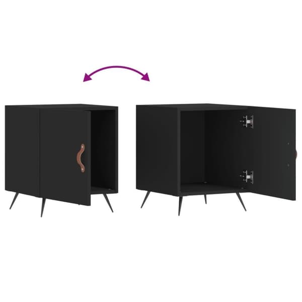 vidaXL sengeborde 2 stk. 40x40x50 cm konstrueret træ sort