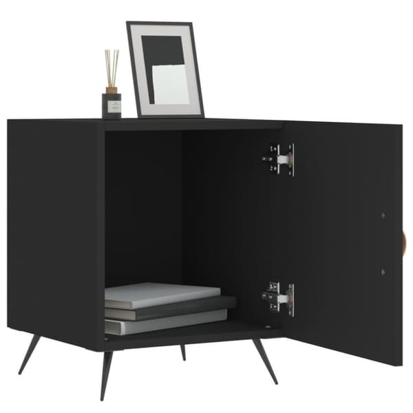vidaXL sengeborde 2 stk. 40x40x50 cm konstrueret træ sort