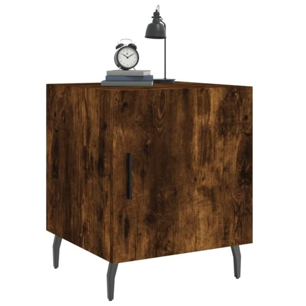 vidaXL Nattbord 2 stk røkt eik 40x40x50 cm konstruert tre