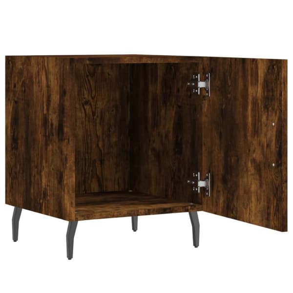 vidaXL Nattbord 2 stk røkt eik 40x40x50 cm konstruert tre