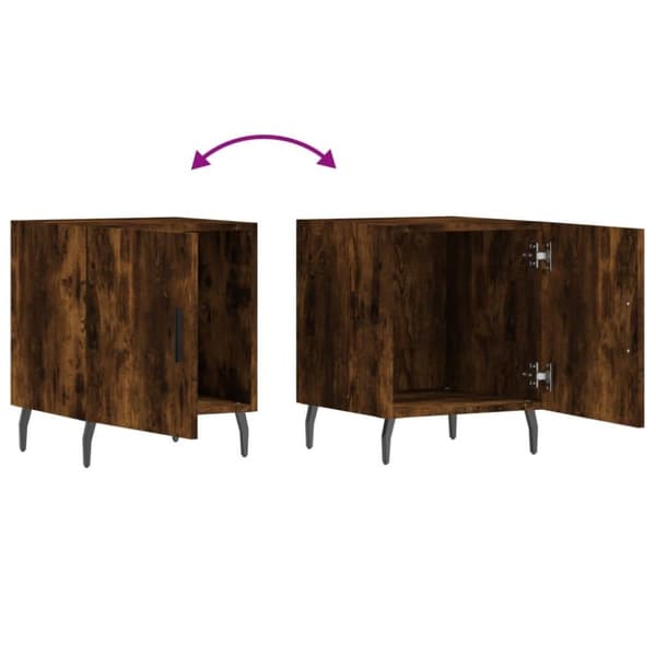 vidaXL Nattbord 2 stk røkt eik 40x40x50 cm konstruert tre