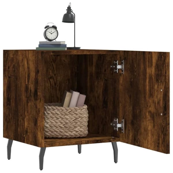 vidaXL Nattbord 2 stk røkt eik 40x40x50 cm konstruert tre