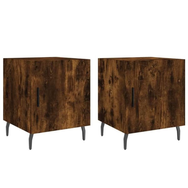 vidaXL Nattbord 2 stk røkt eik 40x40x50 cm konstruert tre