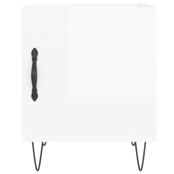 vidaXL Nattbord 2 stk høyglans hvit 40x40x50 cm konstruert tre